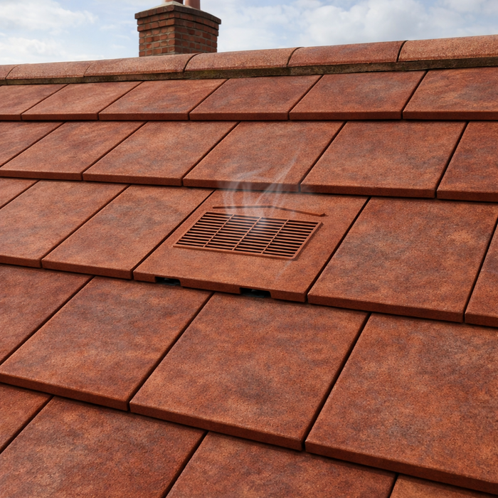 Non-Profile Roof Tile Vent - Red (With Pipe Adapter)