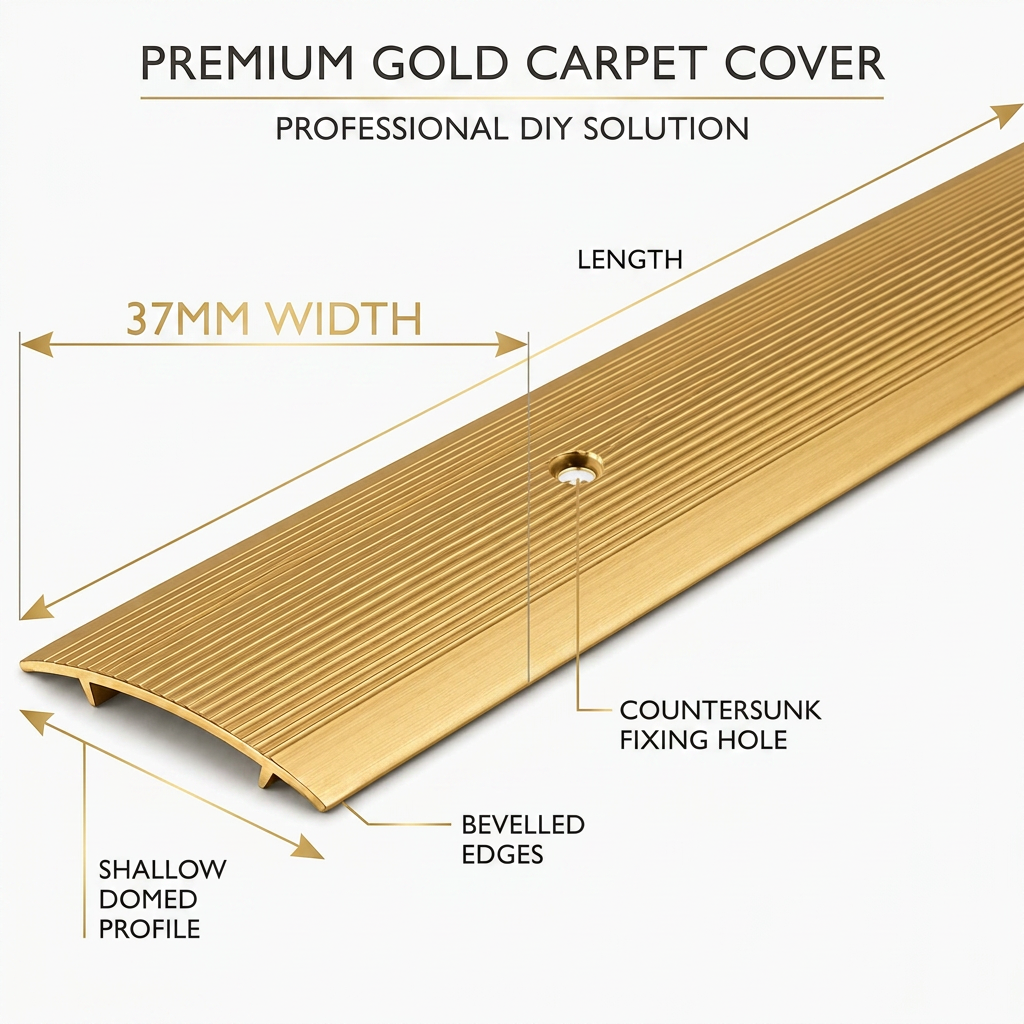 4 x Gold Carpet Cover Transition Strip 89.5cm x 37mm