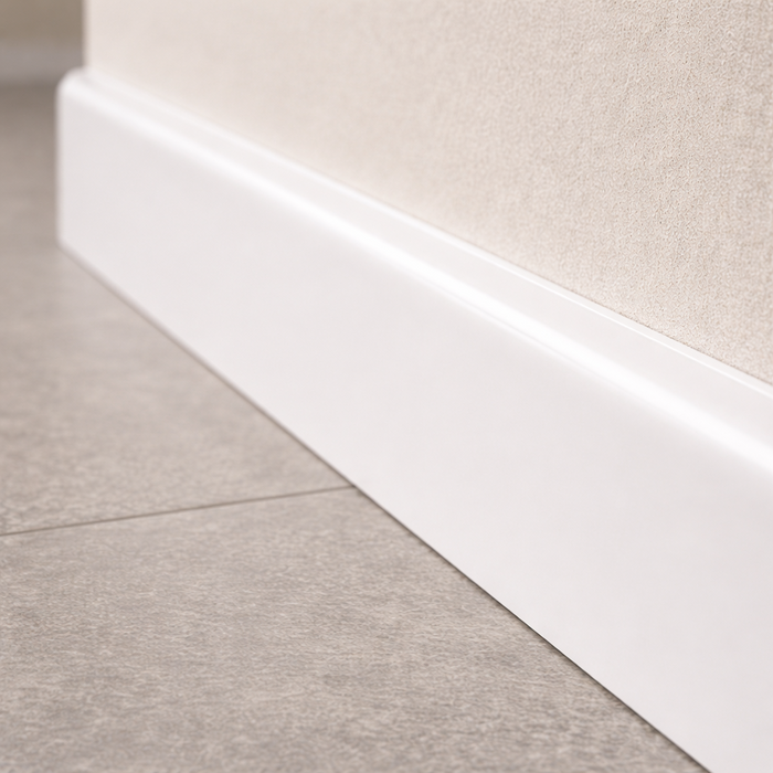 5 Pack White 65mm D Mould / Skirting x 1 Metre