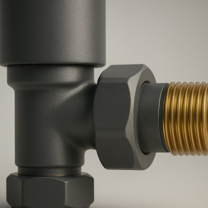 Kartell K-Rad Angled Modern Radiator Valve 15mm – Anthracite Grey – Pair