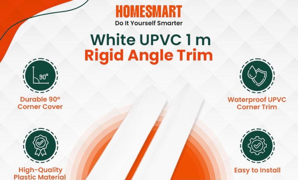 White Rigid Angle 10mm x 10mm x 1  Metre