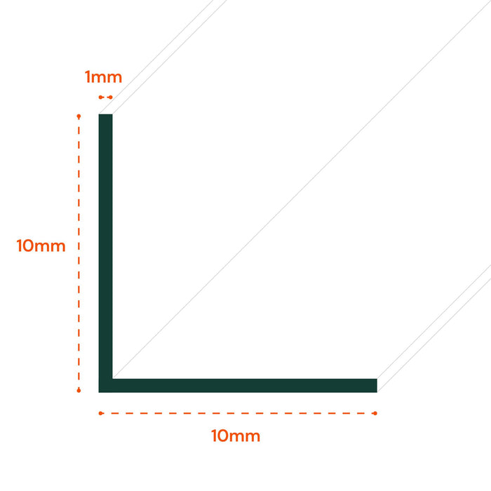 25 x 10x10mm Clear Angles x 1 meter