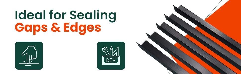 2X Black Rigid Angle - 40mm x 40mm x 1m PVC Corner Trim