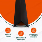 3 x Black Rigid Angle – 10mm x 10mm x 1 Metre PVC Corner Trim