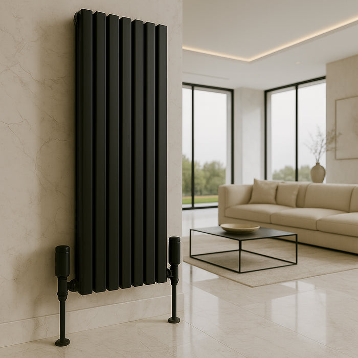Kartell K-Rad Straight Modern Radiator Valve 15mm – Matte Black – Single