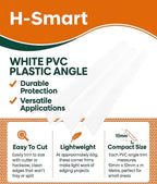 3 Pack - White Rigid Angle Trim - 10mm x 10mm x 1 Metre - PVC Corner Protector