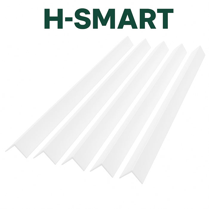 5 Pack – White Rigid Angle Trim – 10mm x 10mm x 1 Metre – PVC Corner Protector