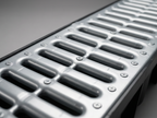 Manthorpe Silver Drain Channel and Grate, Heavy Duty Outdoor and Indoor Trench Drainage System for Driveways, Patios, and Garages