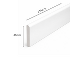 3 Pack White uPVC D-Mould Trim 45mm x 1m