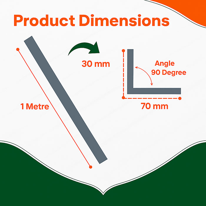 2 x Anthracite Grey Unequal Angle 70mm x 30mm x 1  Metre