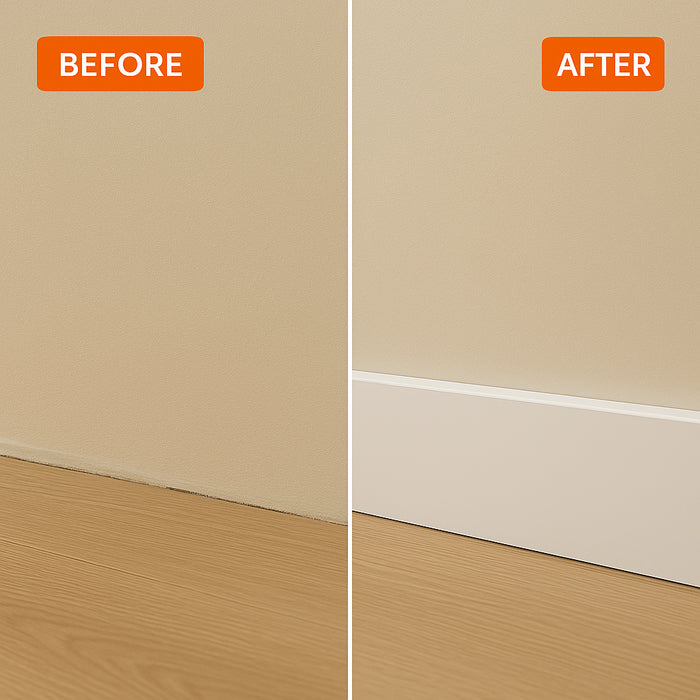 White Plastic UPVC Trim 90mm x 1 Metre