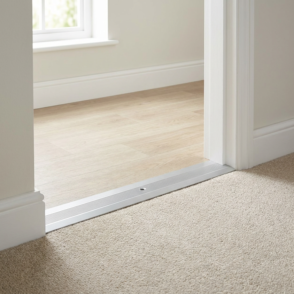 3 x Aluminium Vinyl Edge Floor Transition Strip, 28mm x 6mm x 89.5cm DIY Low Profile Floor Trim for Finishing and Edge Protection