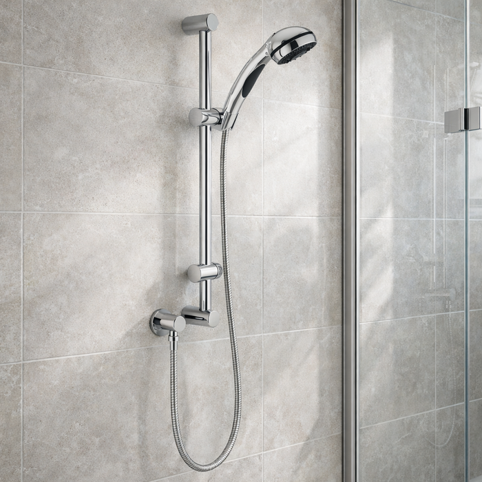 Kartell Flow Chrome Adjustable Shower Slide Riser Rail