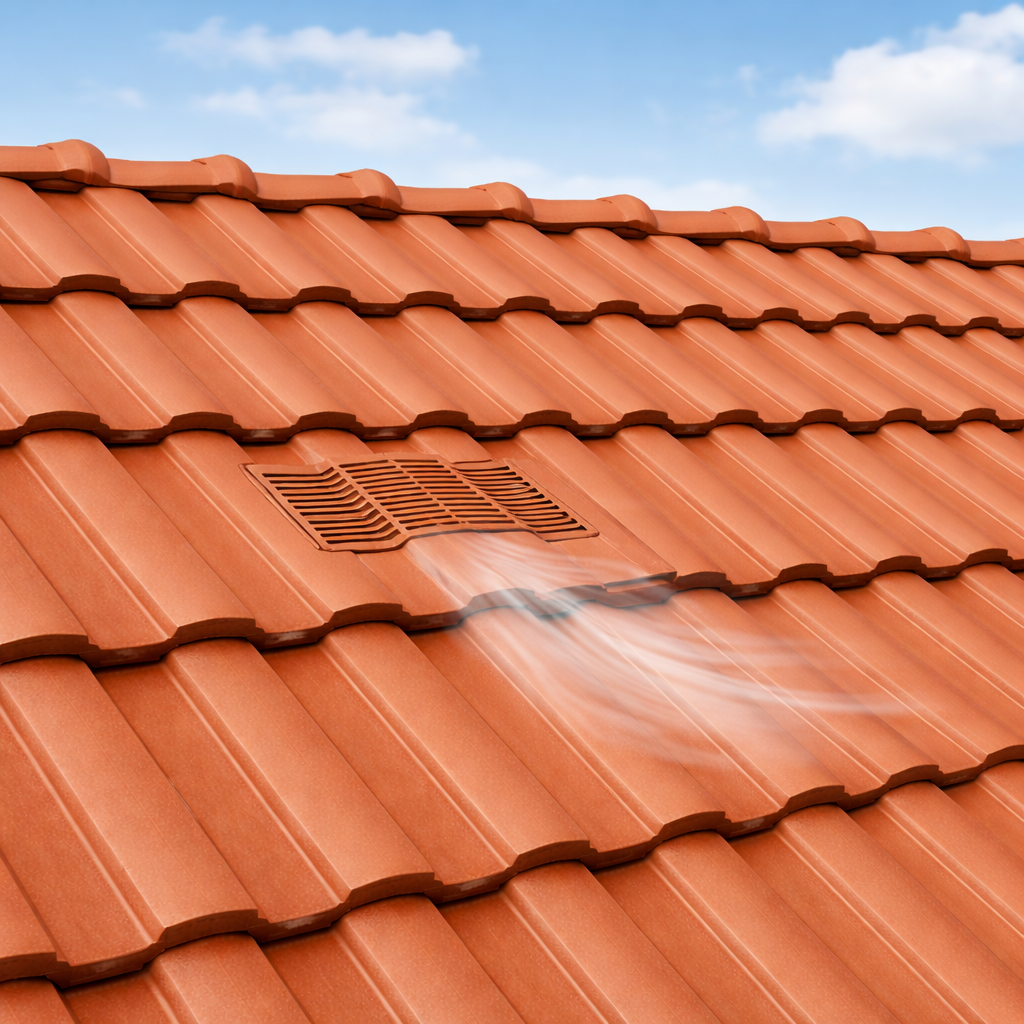 Timloc Red Castellated Roof Tile Vent with Adapter