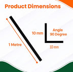 3 x Black Rigid Angle – 10mm x 10mm x 1 Metre PVC Corner Trim