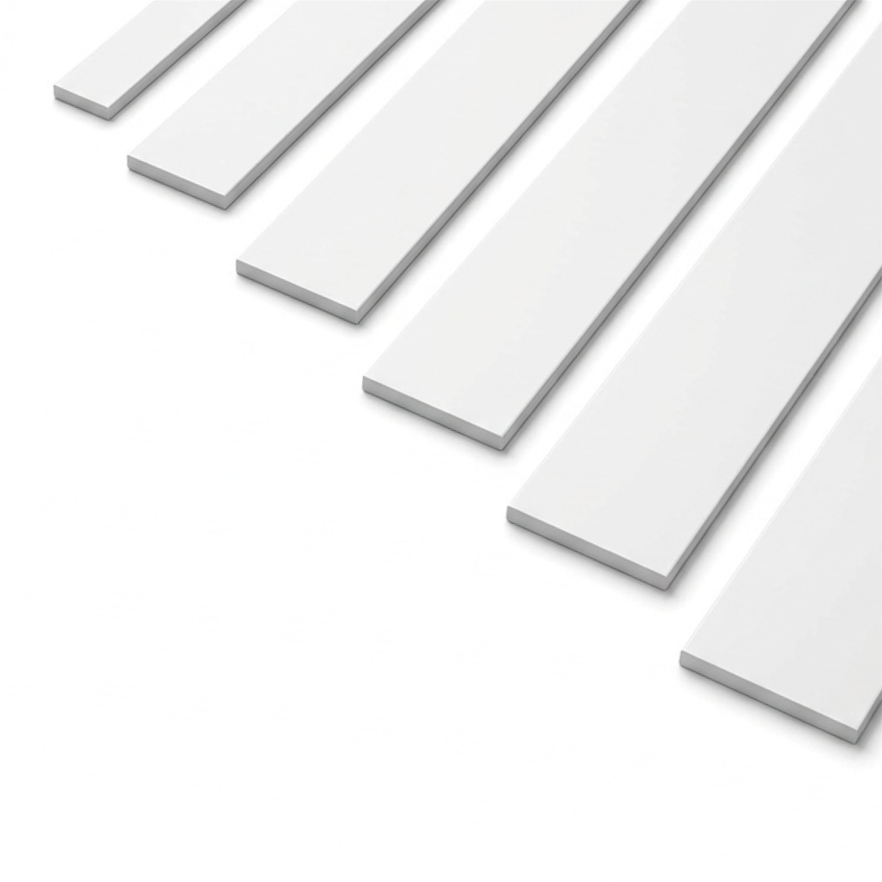 4 x 38mm White Adhesive Taped PVC Flat Bar x 1 Metre