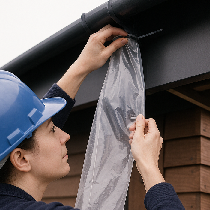 25 Metre Temporary Rainwater Downpipe 4 Inch 250 Gauge Kit