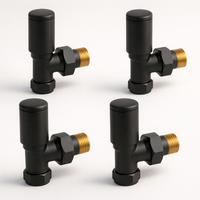 Kartell K-Rad Angled Modern Radiator Valve 15mm – Matte Black – 4 Pack