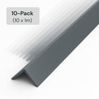 10 Pack Grey 1 Metre UPVC Plastic Rigid Angle 50 x 50mm Corner Cover Trim 90 Degree