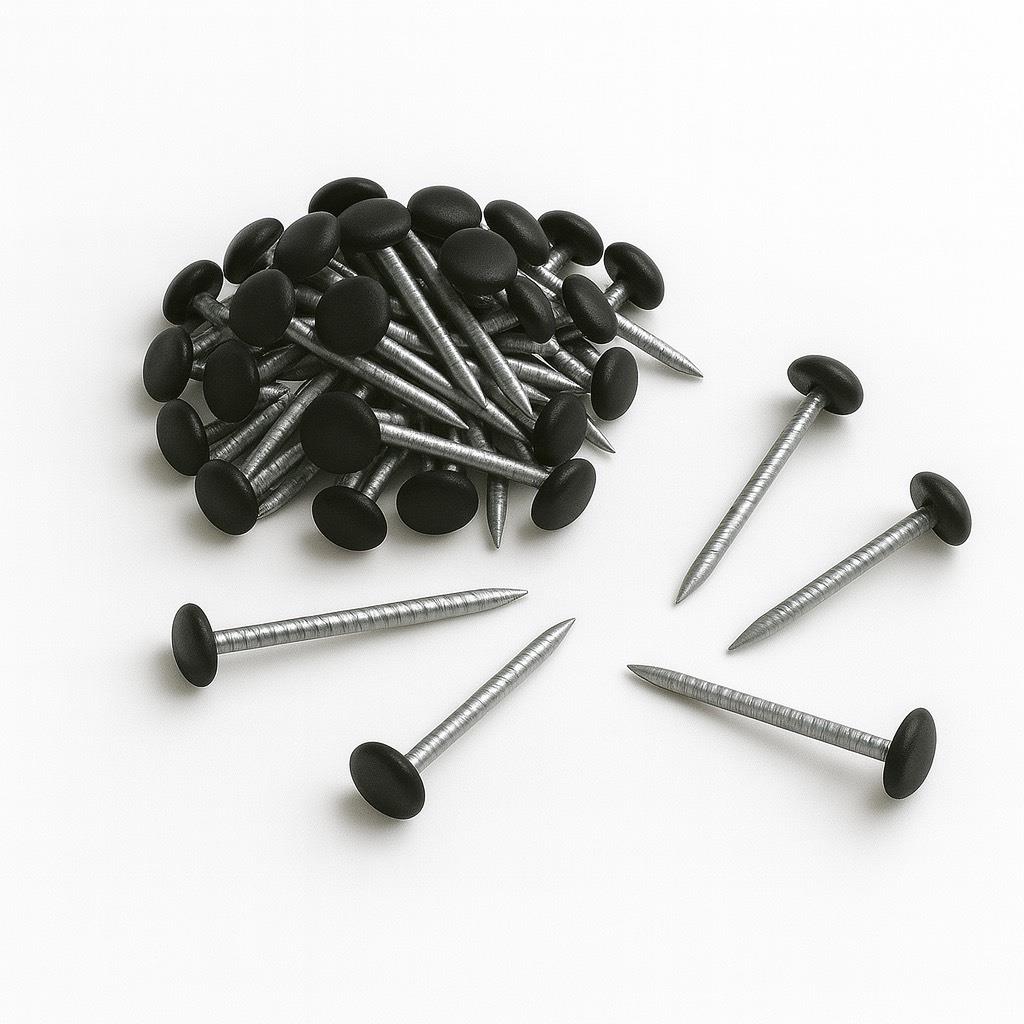 Poly Top Pins Nails 2000 Pack 40mm Black UPVC