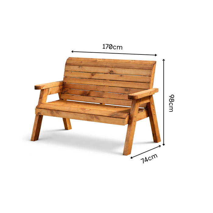 Wooden Garden Bench Three Seater