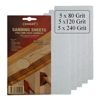 15 x Hook and Loop Mixed Grit 228 x 89mm Pole Sanding Sheets