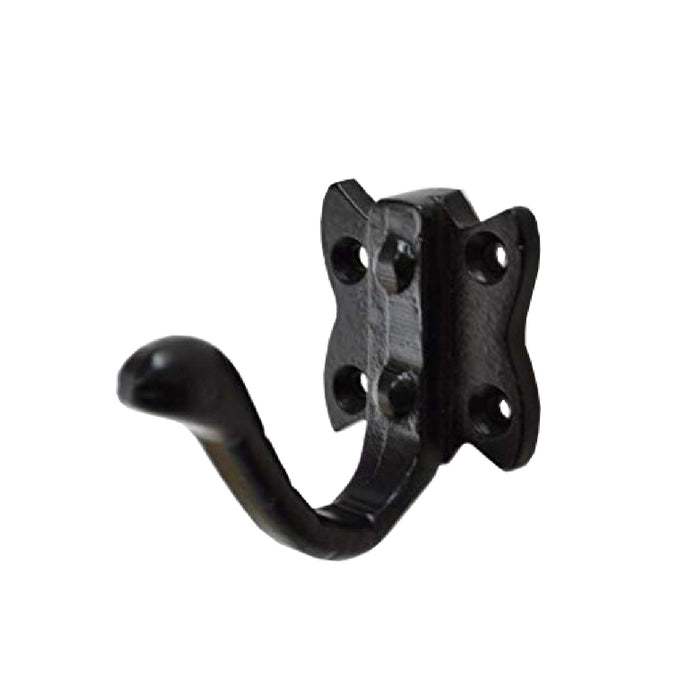 Black Cast Iron Tudor Single Coat Hooks