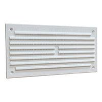 6" x 3" White Louvre Air Vent Grille with Removable Flyscreen Cover