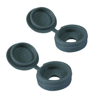 80 x Dark Grey Fold Over Plastic Hinged Screw Caps / 17mm Large Cups