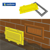 Grey Framed Flood Water Defence Protection Airbrick Cover