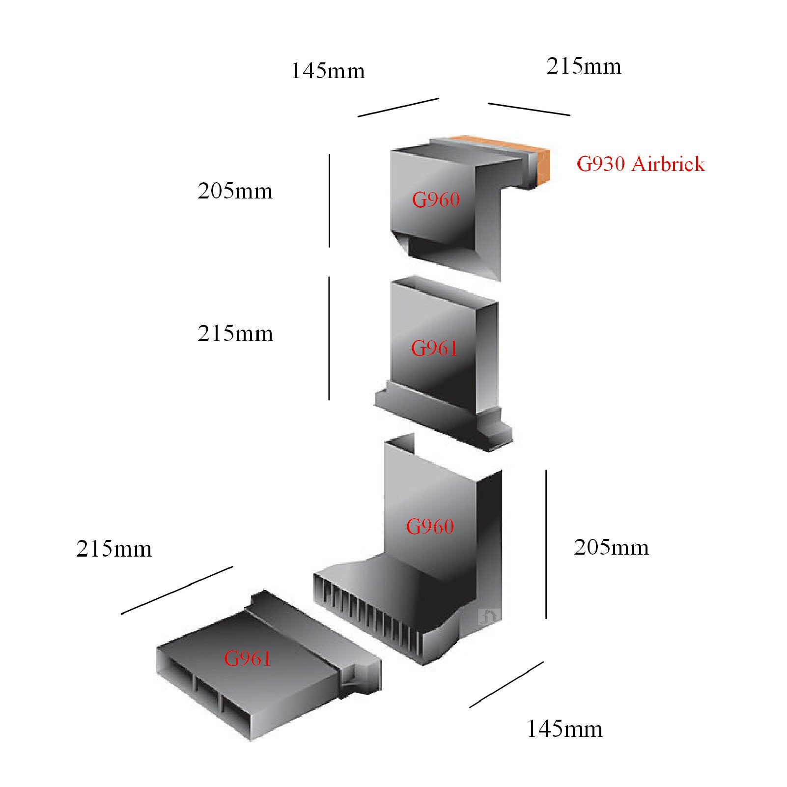 Extension Sleeve for Underfloor Adjustable Telescopic Vents G961