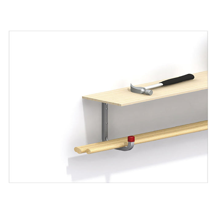 2 x Wall Mounted 50kg Storage Hook with Shelf Support Bracket