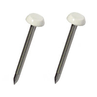 White UPVC Poly Top Nails Stainless Steel